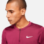 Nike court dri fit advantage long sleeve tmavě červená