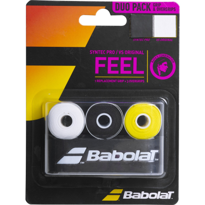 Babolat duo pack: Syntec Pro grip + 3 VS Original overgrips mix barev