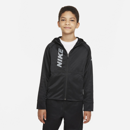 Junior boys nike swoosh zip černá