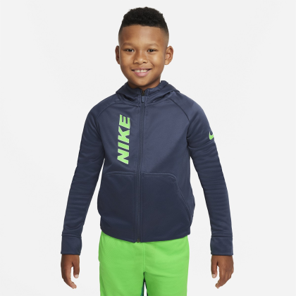 Junior boys nike swoosh zip modrá